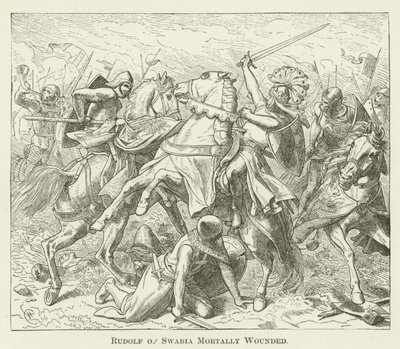 Rodolphe de Souabe mortellement blessé - English School