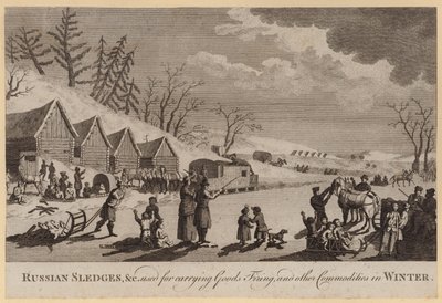 Traîneaux russes, etc. utilisés pour transporter des marchandises, du bois de chauffage et d