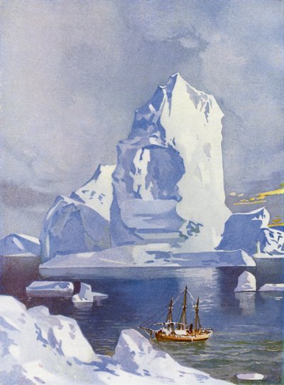 Voilier devant un gigantesque iceberg - English School