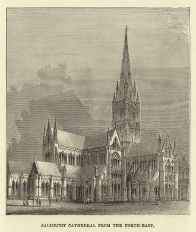 Cathédrale de Salisbury depuis le nord-est - English School