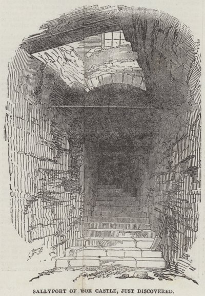 Sallyport du château de Windsor, récemment découvert (gravure) - English School