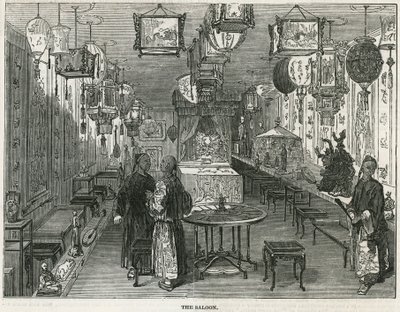 Salon de la jonque chinoise apportée à Londres comme curiosité - English School