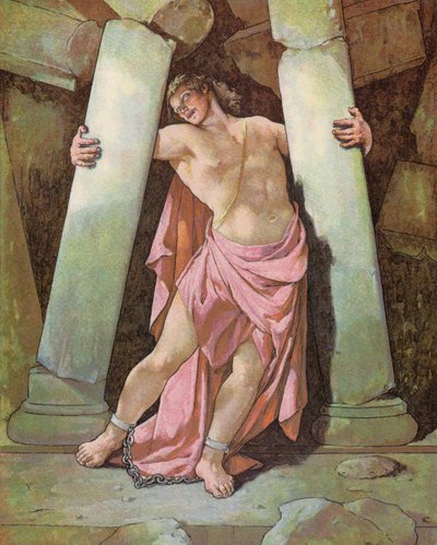 Samson brisant les piliers du temple - English School