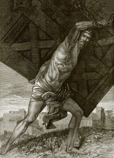 Samson emportant les portes de la ville de Gaza - English School