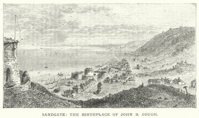 Sandgate, le lieu de naissance de John B Gough (gravure) - English School