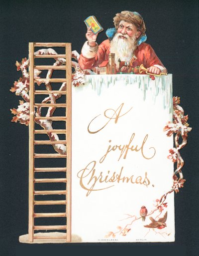 Père Noël et jouets, Carte de Noël - English School
