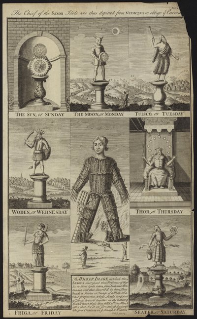 Idoles saxonnes et les jours de la semaine - English School