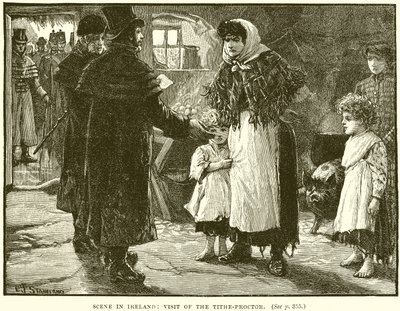 Scène en Irlande : Visite du percepteur de dîme - English School