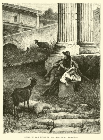 Scène dans les ruines du Temple de Vespasien - English School