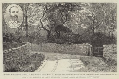 Scène du meurtre de M. Walter Bourke et du caporal Wallace, à Ardrahan, comté de Galway - English School