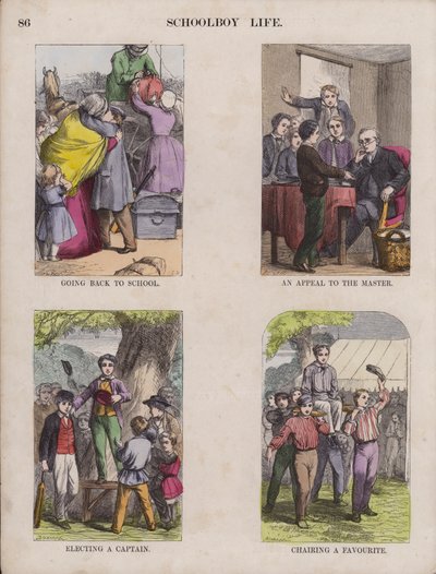 Vie de collégien (gravure en couleur) - English School