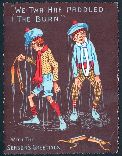 Écossais trempés, Carte de Noël - English School