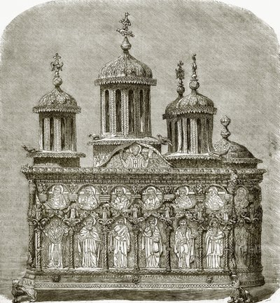 Cabinet sculpté dans le trésor de Karyes - English School