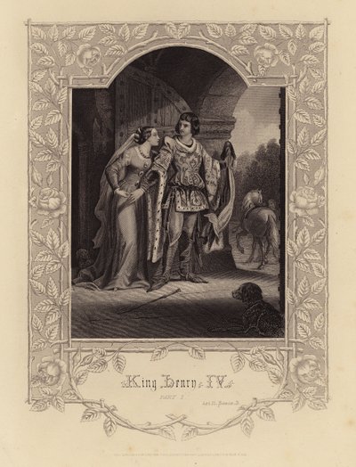 Shakespeare : Roi Henri IV, Partie 1, Acte II, Scène 3 (gravure) - English School