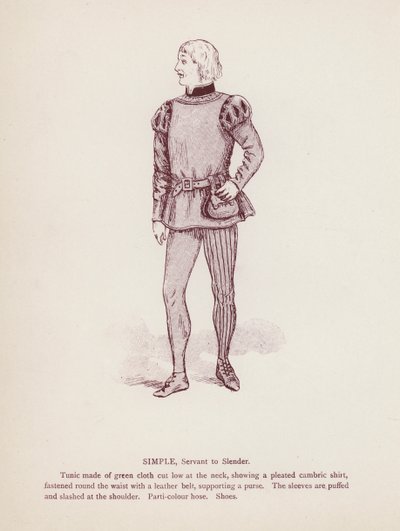 Les Joyeuses Commères de Windsor de Shakespeare : Simple, serviteur de Slender - English School