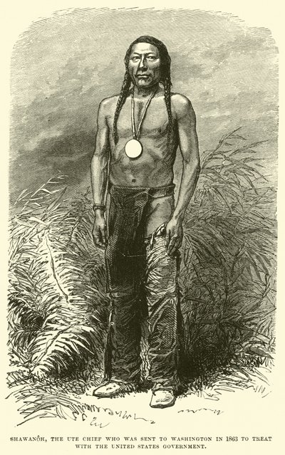 Shawanoh, le chef Ute envoyé à Washington en 1863 pour traiter avec le gouvernement des États-Unis - English School