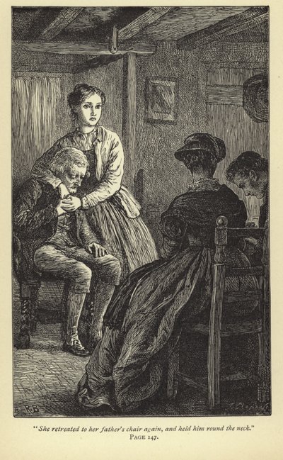 Elle retourna à la chaise de son père et l