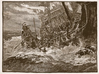 Naufrage du prince William, illustration de Cassells Illustrated History of England - English School