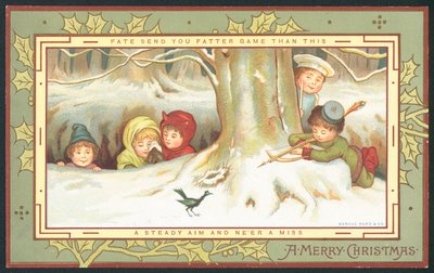 Jeu de tir, carte de Noël - English School