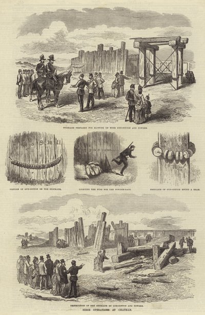Opérations de siège à Chatham (gravure) - English School