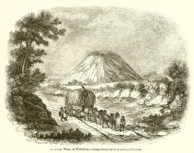 Colline de Silbury, Wiltshire.--Conjecturée être un tumulus colossal - English School