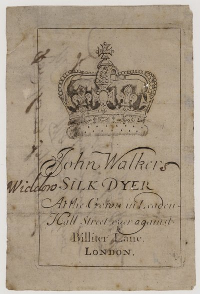 Teinturier de soie, John Walker, carte de visite - English School