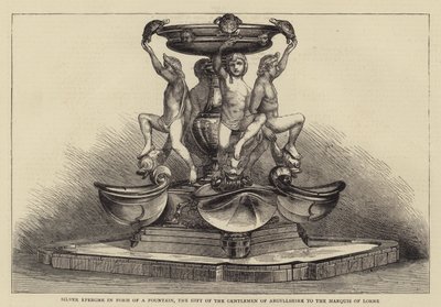 Épergne en argent en forme de fontaine, cadeau des gentilshommes d