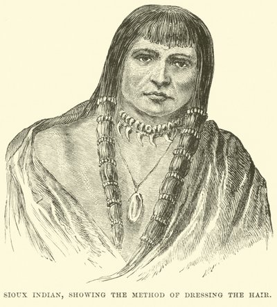 Indien Sioux, montrant la méthode de coiffure - English School