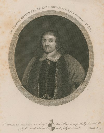 Sir Christopher Packe, Lord Maire de Londres, 1655 - English School