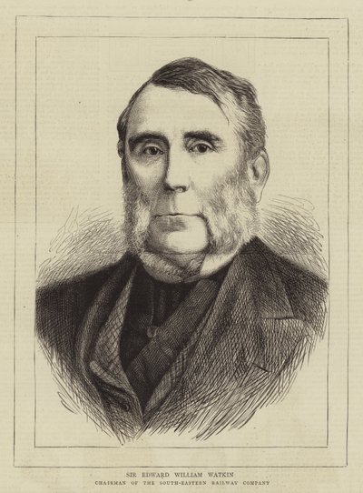 Sir Edward William Watkin (gravure) - English School
