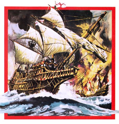 Le Golden Hind de Sir Francis Drake - English School