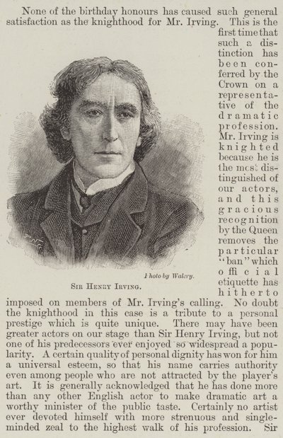 Sir Henry Irving (gravure) - English School