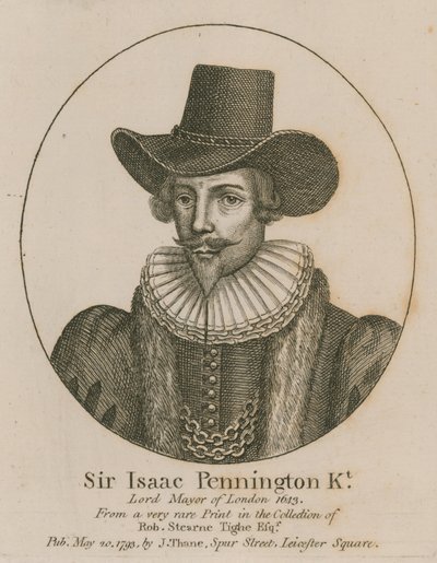 Sir Isaac Pennington, Lord Maire de Londres 1643 - English School