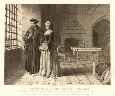 Sir Thomas More et sa fille Margaret - English School