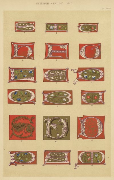 Seizième siècle (chromolithographie) - English School