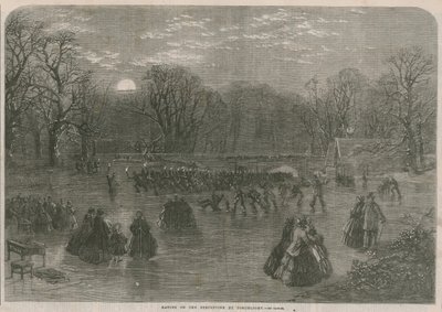 Patinage sur la Serpentine à la lumière des torches - English School