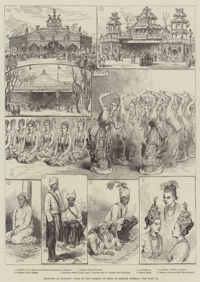Croquis à Rangoon, visite du vice-roi de l