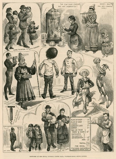Croquis au Royal Victoria Coffee Hall, Waterloo Road, Sud de Londres - English School