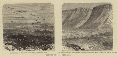 Croquis en Islande (gravure) - English School