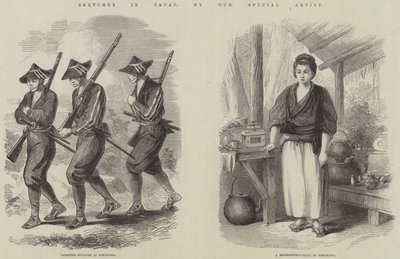 Croquis au Japon (gravure) - English School