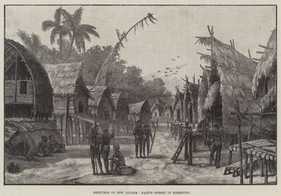 Croquis en Nouvelle-Guinée, Rue Indigène à Kerepunu - English School