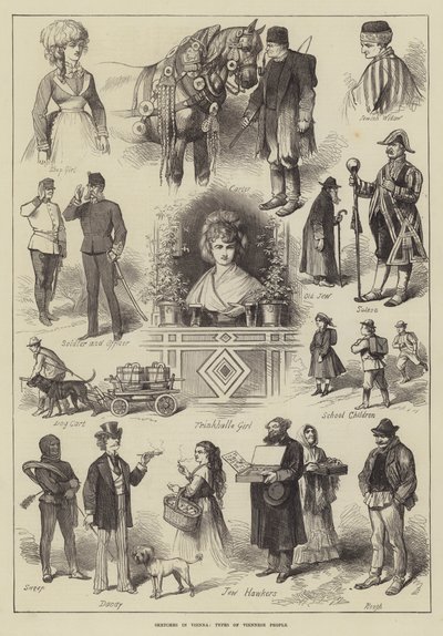 Esquisses à Vienne, types de Viennois - English School