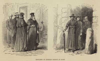 Croquis de prêtres étrangers à Rome - English School