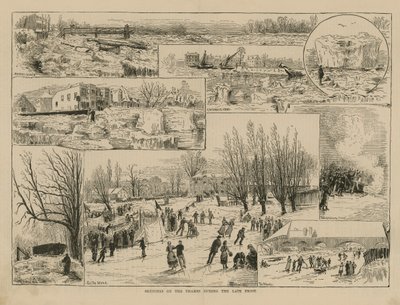 Croquis sur la Tamise pendant le dernier gel - English School
