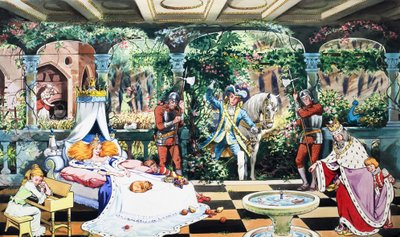 La Belle au bois dormant (gouache sur papier) - English School