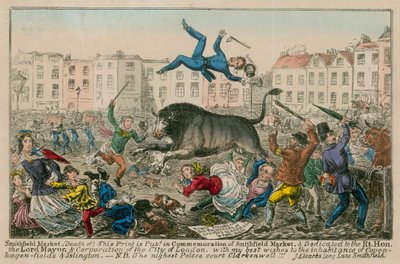 Smithfield Market (gravure en couleur) - English School