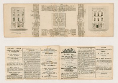 Soho Square, Vues de rue de Talliss à Londres, vers 1838 - English School