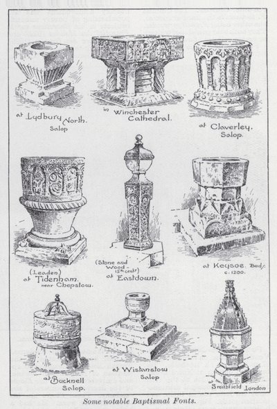 Quelques fonts baptismaux notables - English School