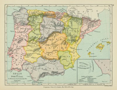 Espagne et Portugal (lithographie couleur) - English School