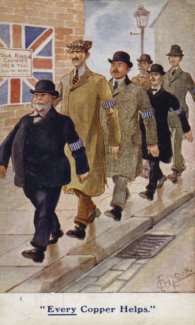 Agents spéciaux dans une carte postale de propagande de la Première Guerre mondiale - English School